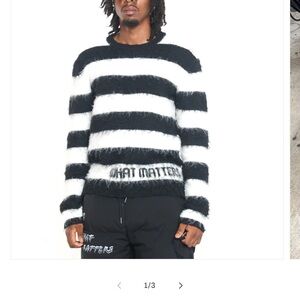 Bold Striped Crewneck Mohair Sweater